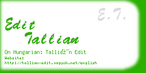 edit tallian business card